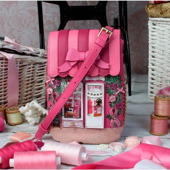 Vendula London Handbags - Vendula Ribbons & Bows Haberdashery Crossbody Phone Pouch Pink Ribbon Purse NWOT